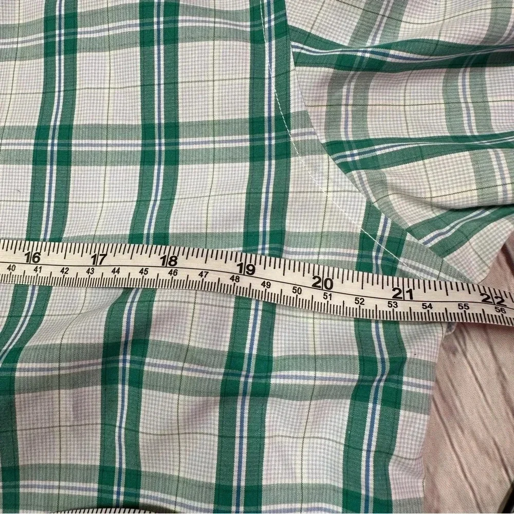 banana republic non-iron slim fit long sleeve shirt sz medium plaid office